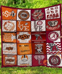 OSU And Alabama Crimson Tide Quilt Blanket Bedding Set