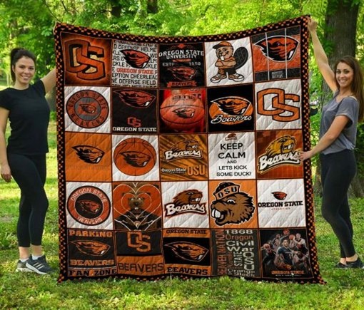 OSU Ncaa Oregon State Beavers Combined Great Quilt Blanket Bedding Set
