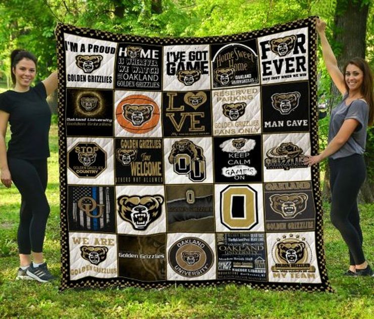 Oakland Golden Grizzlies Ncaa Collection Collected Quilt Blanket Bedding Set