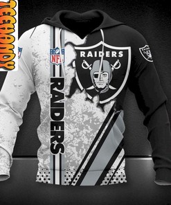 Oakland Raiders 3D Football NFL Hoodie