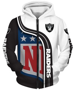 Oakland Raiders 3D Hoodie Pullover Zip Hoodie Nfl for Fans