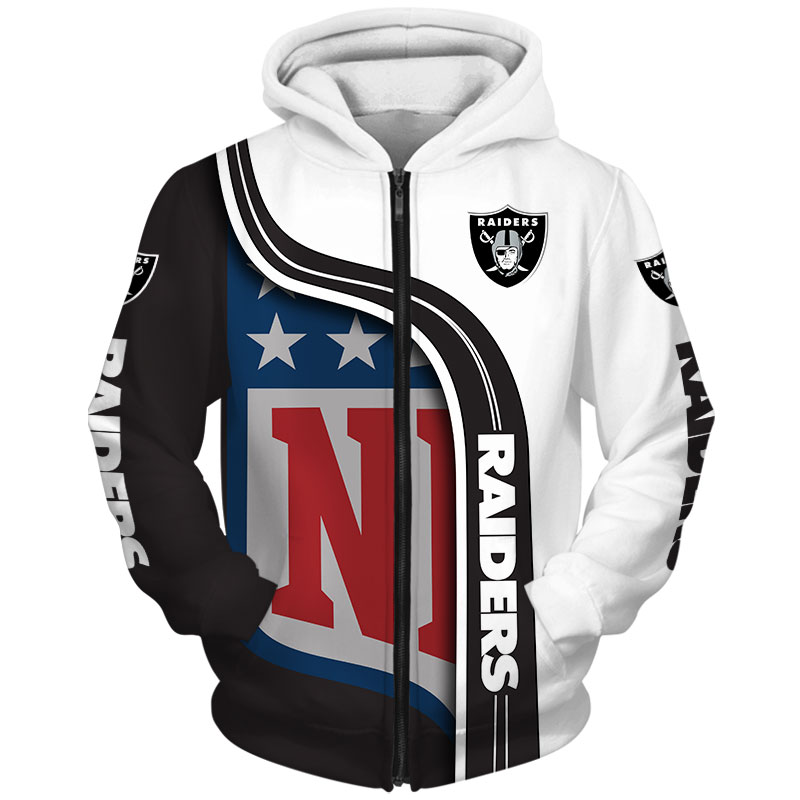 Oakland Raiders 3D Hoodie Pullover Zip Hoodie Nfl for Fans