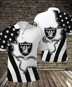 Oakland Raiders American Flag Ripped Polo 3D All Over Print Polo Shirt