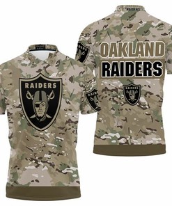 Oakland Raiders Camo Pattern Jersey 3D All Over Print Polo Shirt