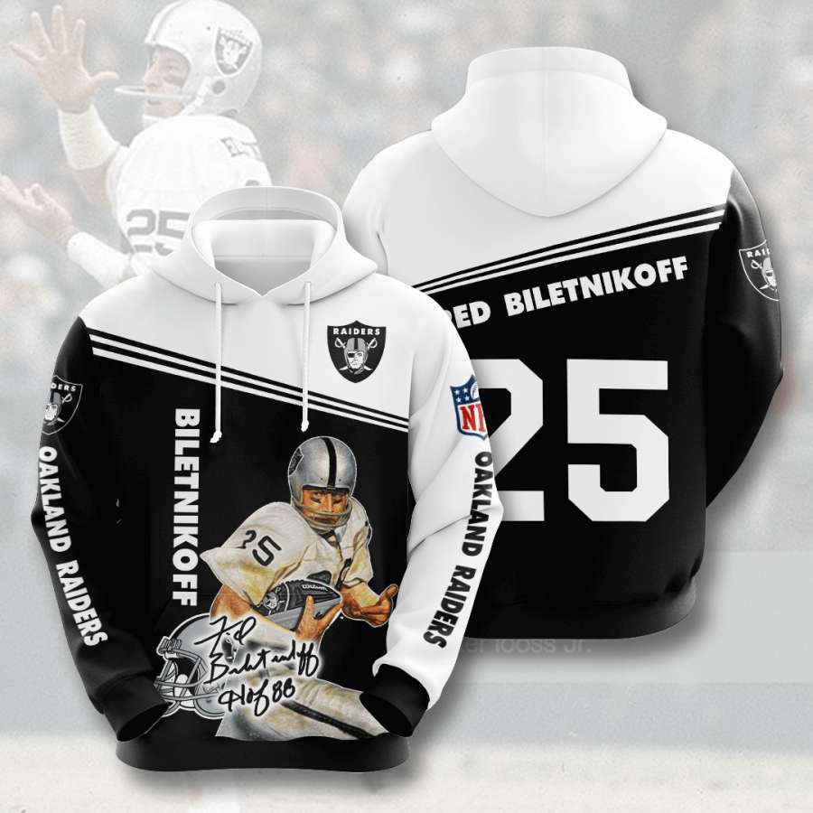 Oakland Raiders Custom Sport All Over Print Hoodie 3D 5
