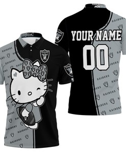 Oakland Raiders Hello Kitty Fans Personalized Polo Shirt All Over Print Shirt 3d T-shirt