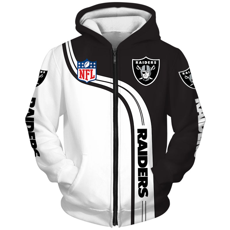 Oakland Raiders Hoodie 3D Cute Zip Hoodie Pullover Gift for Fans - Image 2