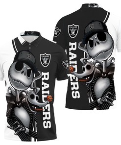 Oakland Raiders Jack Skellington And Zero Polo Shirt All Over Print Shirt 3d T-shirt