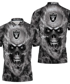 Oakland Raiders Nfl Fans Skull Polo Shirt All Over Print Shirt 3d T-shirt