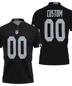Oakland Raiders Personalized Custom Game Black Jersey Inspired Style 3D All Over Print Polo Shirt