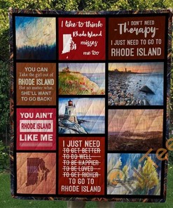 Ocean State Warmth: Rhode Island Quilt Blanket Bedding Set with Pillowcases