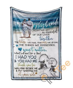 Oceanic Couple Love Message To Your Husband Sherpa Fleece Blanket Gifts for Family, for Couple
