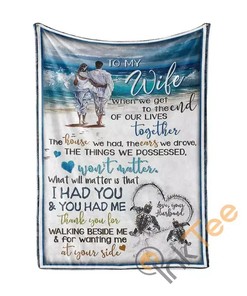 Oceanic Couple Love Message To Your Wife Sherpa Fleece Blanket Gifts for Family, for Couple