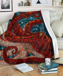 Octopus Mosaic Sherpa Fleece Blanket Gifts for Family, for Couple