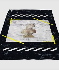 Off White Aesthetic Sherpa Fleece Blanket Gifts for Family, for Couple