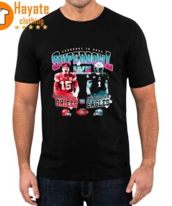 Official Kansas City Chiefs Vs Philadelphia Eagles Patrick Mahomes Vs Jalen Hurts February 12 2023 Super Bowl Lvii Shirt