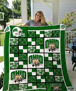 Ohio Bobcats Ncaa Quilt Blanket Bedding Set for Home Décor