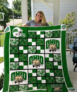 Ohio Logo Ncaa Ohio Bobcats Collection Combined Quilt Blanket Bedding Set