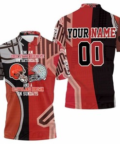 Ohio State Buckeye On Saturdays Cleverland Brown On Sundays Personalized 3D All Over Print Polo Shirt