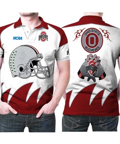 Ohio State Buckeyes Football University Team Logo 2 3D All Over Print Polo Shirt
