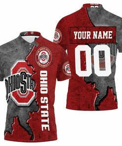 Ohio State Buckeyes Footballs Personalized 3D All Over Print Polo Shirt