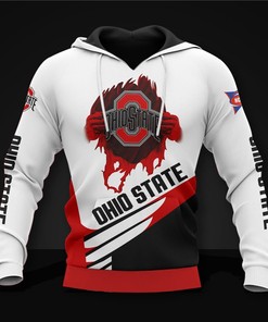Ohio State Buckeyes Hoodie 3D Zip Hoodie Long Sleeve Gift for Fan