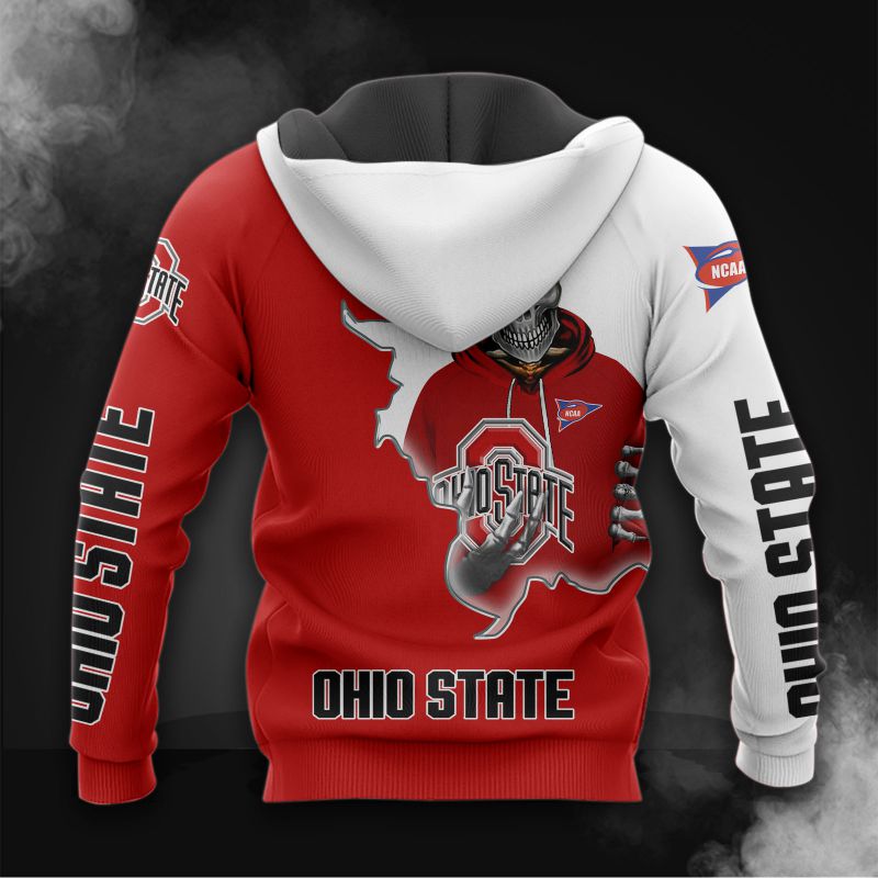 Ohio State Buckeyes Hoodie 3D Zip Hoodie Long Sleeve Zip Hoodie for Fan - Image 2