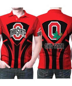 Ohio State Buckeyes Leaf Logo 3D All Over Print Polo Shirt