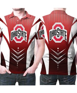 Ohio State Buckeyes Logo Arrow Pattern Printed 3D All Over Print Polo Shirt
