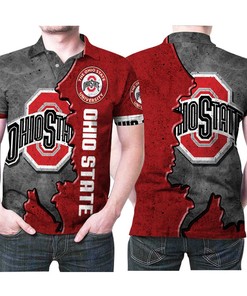 Ohio State Buckeyes Logo Football Ground Printed 3D All Over Print Polo Shirt
