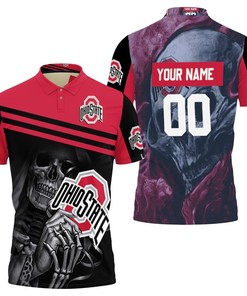 Ohio State Buckeyes Maiden Skull Fan Personalized 3D All Over Print Polo Shirt