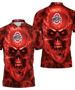 Ohio State Buckeyes Ncaa Fans Skull 3D All Over Print Polo Shirt