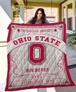 Ohio State Buckeyes Quilt Blanket Bedding Set Gifts for Fans
