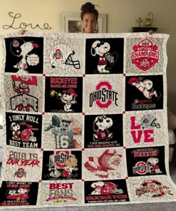 Ohio State Buckeyes Quilt Blanket Bedding Set for Home Décor