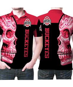 Ohio State Buckeyes Sugar Skull Flowers 3D All Over Print Polo Shirt