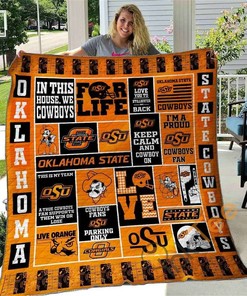 Oklahoma State Cowboys Keep Calm And Cowboy On Quilt Blanket Bedding Set