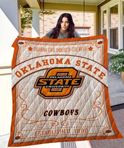 Oklahoma State Cowboys Quilt Blanket Bedding Set Gifts for Fans