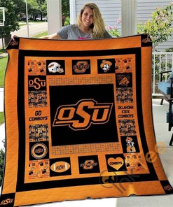 Oklahoma State Cowboys Quilt Blanket Bedding Set With Pilliwcases Option Gifts For Lovers