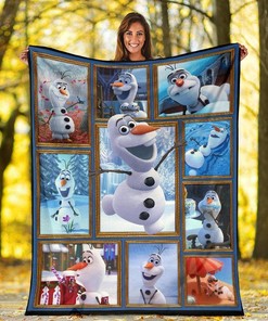 Olaf Funny Frozen Sherpa Fleece Blanket Gifts for Family, for Couple