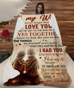 Old Couple Never Forget That I Love You To Wife Fleece Blanket Quilt Blanket Bedding Set