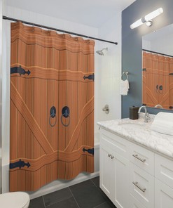 Old Vintage Wood Door Waterproof Shower Curtain, Funny Shower Curtain, Cool Shower Curtain, Nature Shower Curtain, Vintage Shower Curtain