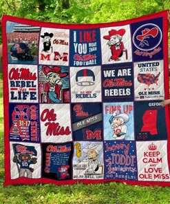 Ole Miss Rebels Ncaa Loved Quilt Blanket Bedding Set
