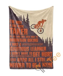 On Being A Mom And A Mountain Biker Mtb Sherpa Fleece Blanket Gifts for Family, for Couple