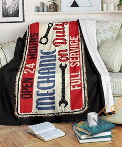 On Duty Mechanic Sherpa Fleece Blanket Gifts for Family, for Couple