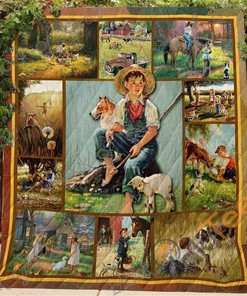 On The Farm Togetherness Quilt Blanket Bedding Set with 2 Pillowcases