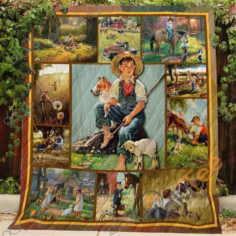 On The Farm Togetherness Quilt Blanket Bedding Set with 2 Pillowcases