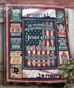 Once Died For Your Soul Jesus Christ And Veteran Perfect Gifts For Veteran Lover Quilt Blanket Bedding Set