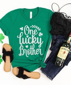 One Lucky Brother Shirt, St Patty's Lucky Shirt, Shamrock Shirt, Patrick's Day Tee, Lucky Brother T-shirt Gift for Brother
