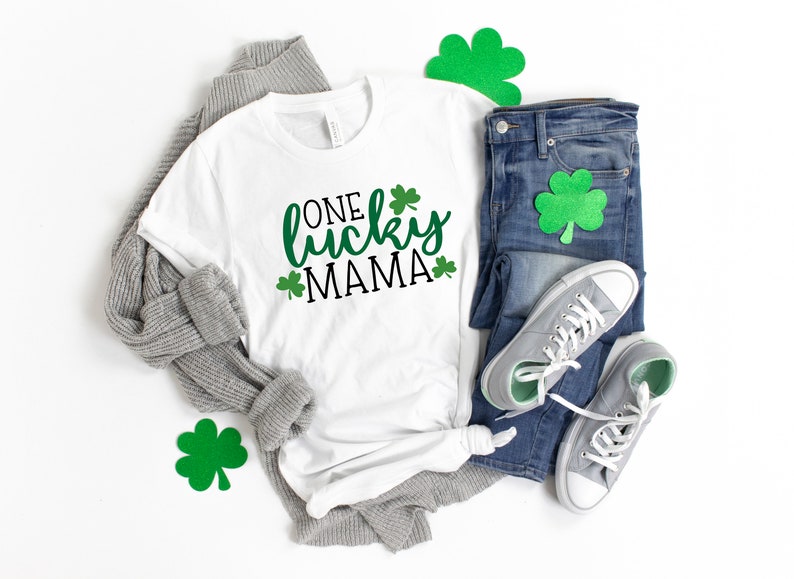 One Lucky Mama Shirt, St. Patrick's Day Shirt, Lucky Shamrock Shirt, Patrick's Day Family Matching Shirt, Drinking Shirt - Image 2