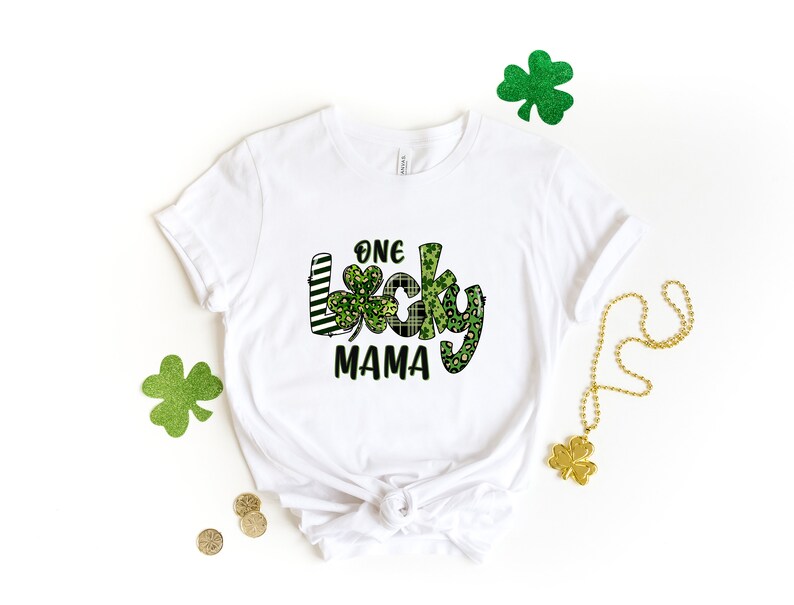 One Lucky Mama Shirt, St. Patricks Day Shirt, Shamrock Lucky, Four Leaf Clover, Shamrock, Irish Shirt - Image 3